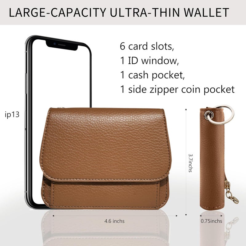 Sunpour Store Keychain Wallet RFID Wristlet Wallets for Women,Small Wallets Woman Key Chain Wallet with Coin Pocket and Id Window - Image 2